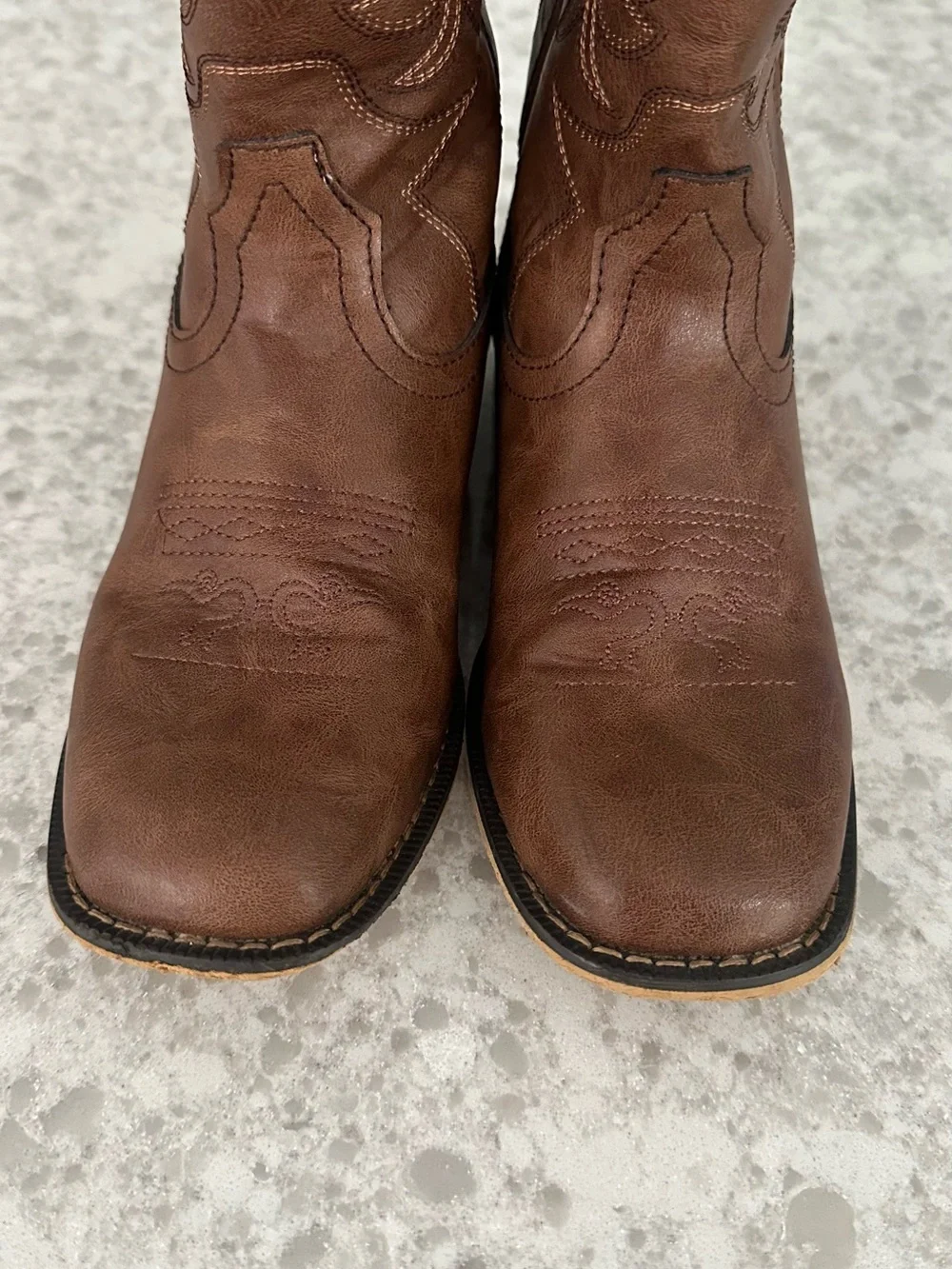 Kids Brown Western Pull-On Cowboy Boots